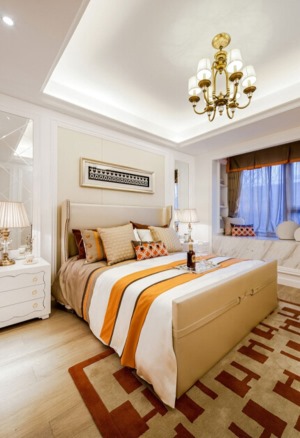  和泓江山国际120平方四居室现代奢侈风格卧室装修效果图