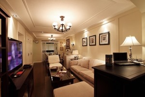 盘龙一号70平方两居室美式风格客厅装修效果图
