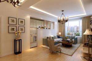 北大资源博雅80平方三居室韩式风格客厅装修效果图