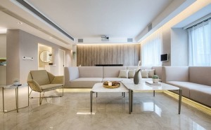 华宇锦绣花城120平方三居室现代风格客厅沙发装修效果图