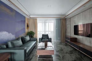 巴南万达广场90平方三居室现代风格客厅装修效果图