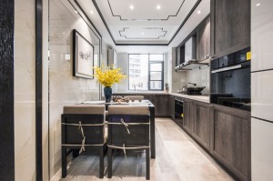华润中央公园110平方三居室新中式风格厨房装修效果图