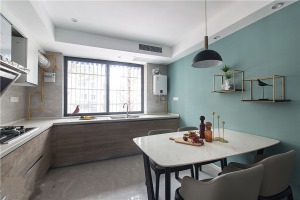  易度庭院时光73平方三居室现代风格厨房餐厅装修效果图