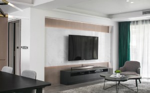 金科天籁城84平方三居室现代风格客厅电视墙装修效果图