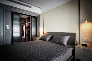 万达文化旅游城70平方两居室现代风格卧室装修效果图
