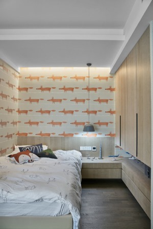   金茂生态新城95平方三居室现代风格卧室装修效果图
