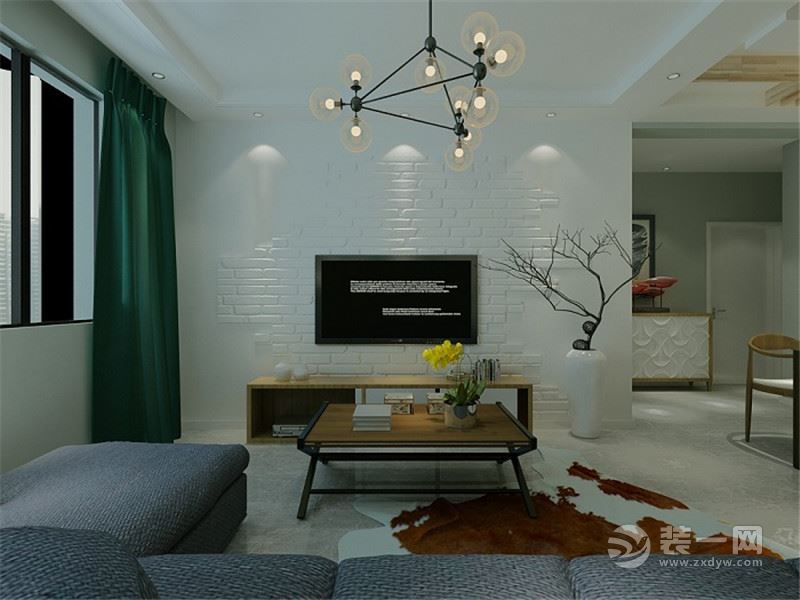 客厅装修设计效果图，时尚个性的灯具衬托出住户的独特品味