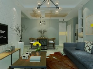 客厅装修设计效果图，开放式的客厅餐厅设计，古朴自然，雅致舒适