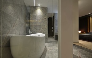 北欧风格卫浴间装修，造型独特的浴缸设计