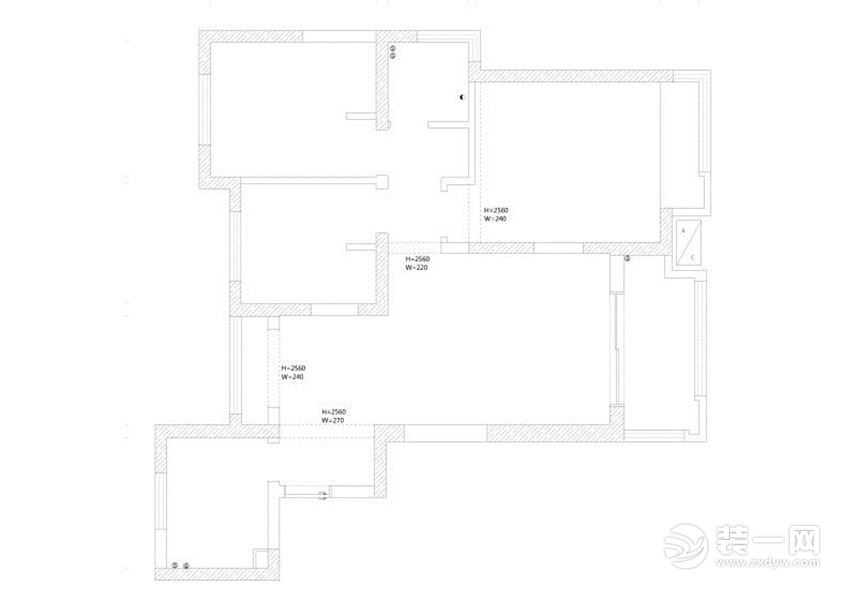 上实海上荟美式田园风格三居室户型图