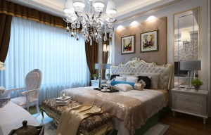 康城一品经典欧式风格，卧室风格豪华、富丽，充满强烈的动感效果。
