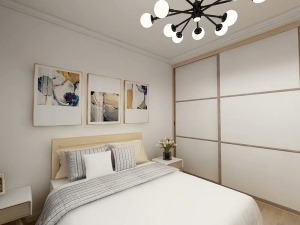 卧室用来清新淡雅的原木色系，让怎个空间更加和谐温馨