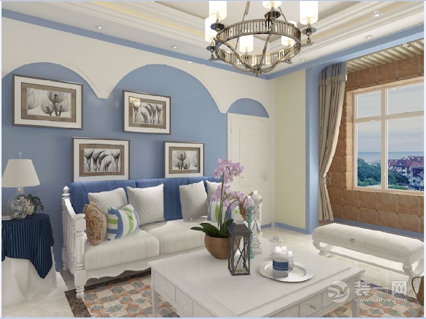 地中海风格的家具在选色上，它一般选择直逼自然的柔和色彩，在组合设计上注意空间搭配，充分利用每一寸空间