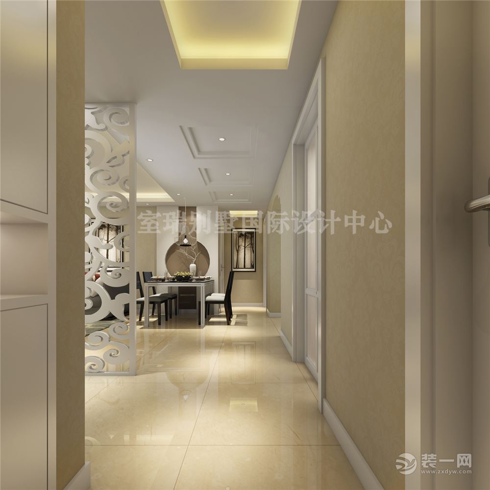 天鹅湾四居室现代简约风格装修效果图走廊