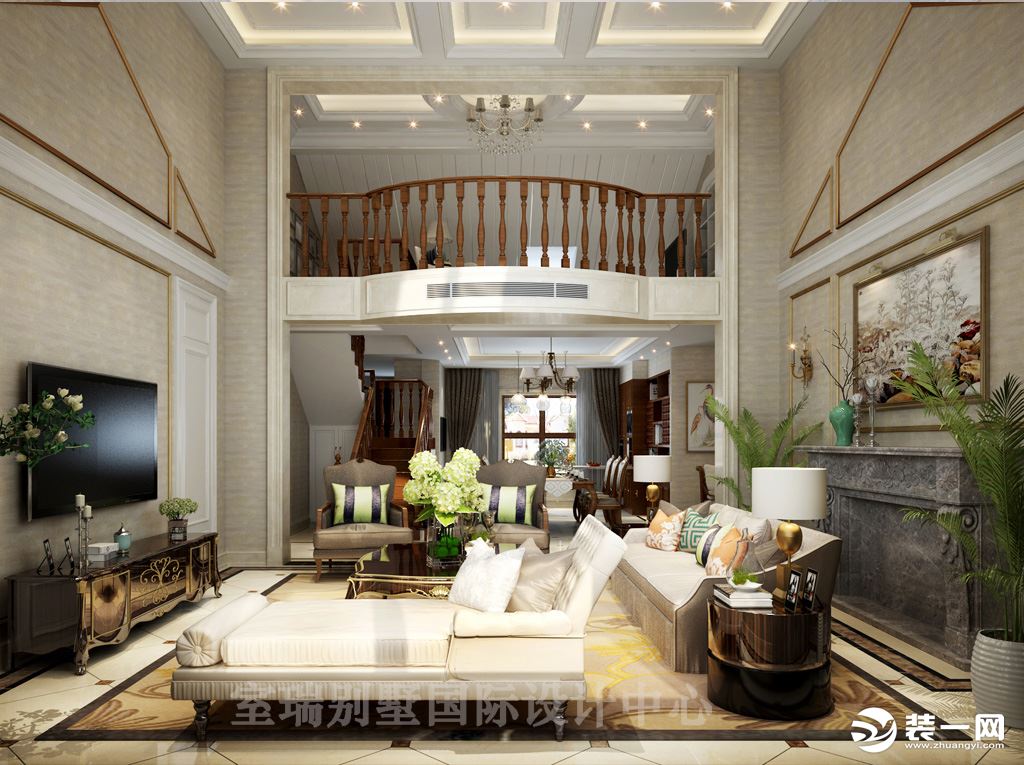 北京室瑞别墅装饰远洋天著简欧风格370平米--客厅