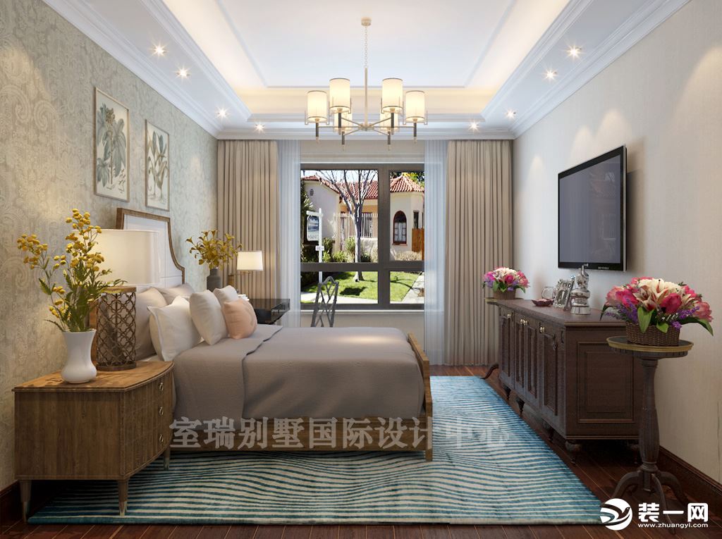 北京室瑞别墅装饰远洋天著简欧风格370平米--长辈房