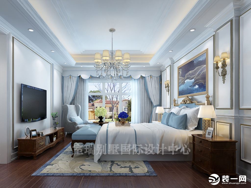北京室瑞别墅装饰远洋天著简欧风格370平米--主卧