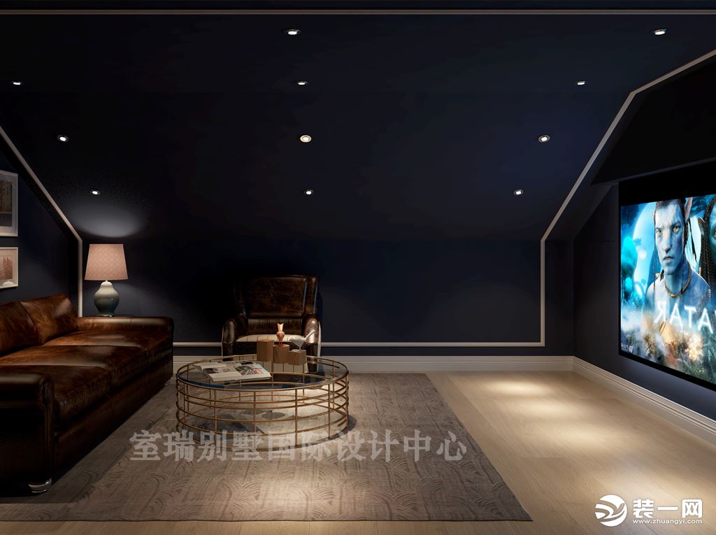 北京室瑞别墅装饰远洋天著简欧风格370平米--影音室