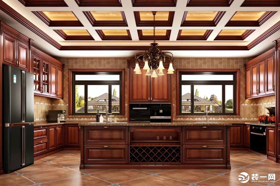 厨房装修设计，空间温馨而典雅。