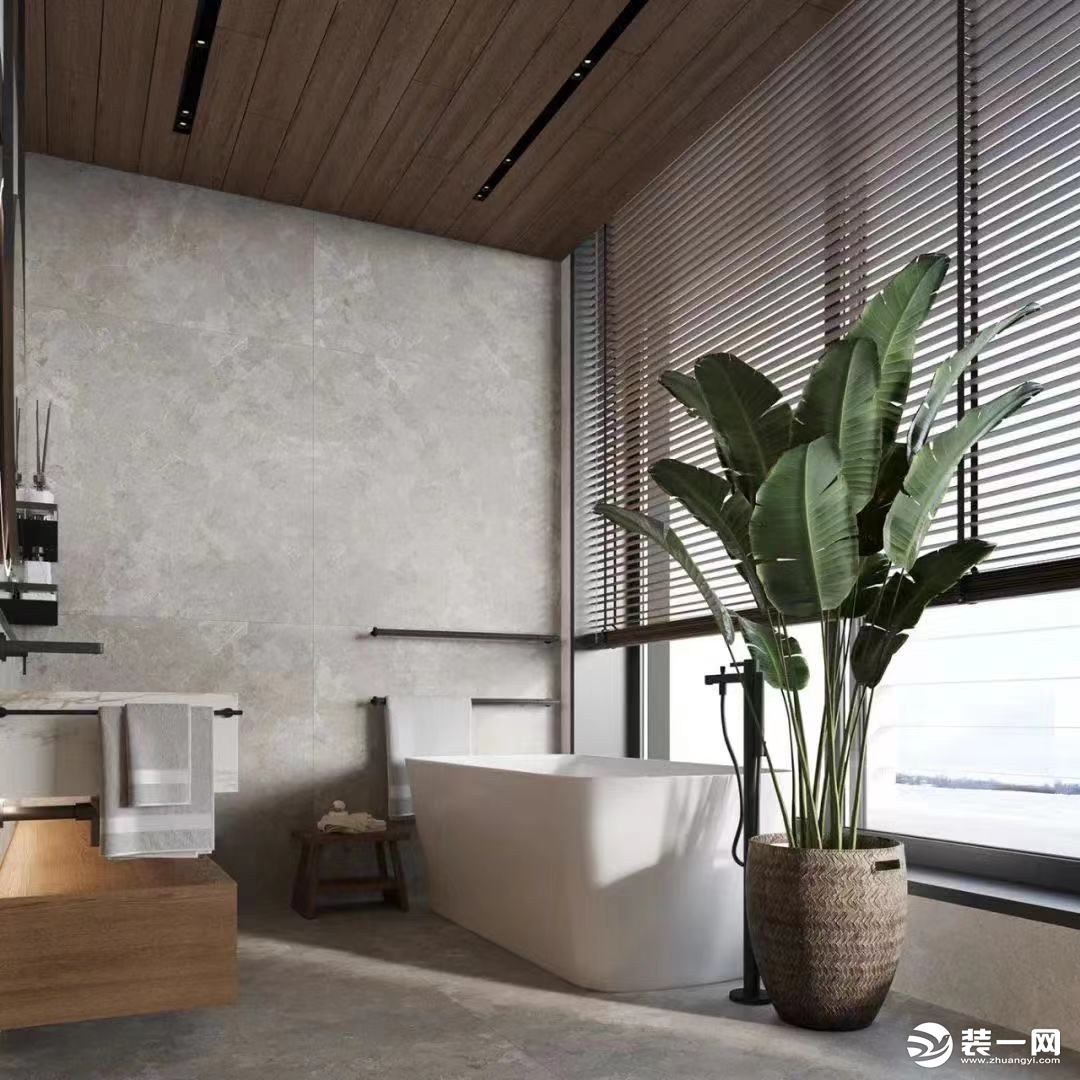 卫浴位于主卧，以饱满的层次感将灰色调的质感加以修饰，让空间氛围保持着精细而不失简致的
