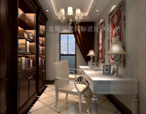 自在香山别墅新古典风格装修效果图二楼书房