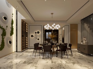北京室瑞别墅装饰远洋天著新中式风格550平米案例