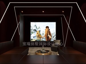 北京室瑞别墅装饰远洋天著新中式风格550平米案例--影音室