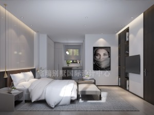 北京室瑞别墅装饰远洋天著新中式风格550平米案例--主卧