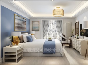 北京室瑞别墅装饰珠江帝景法式轻奢风格--主卧室