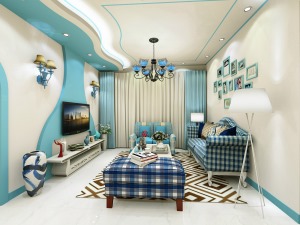 1. 客厅。利用白色和蓝色打造充满古希腊气息的地中海风格客厅。不管怎么搭配都有特别的感觉，任何一位客
