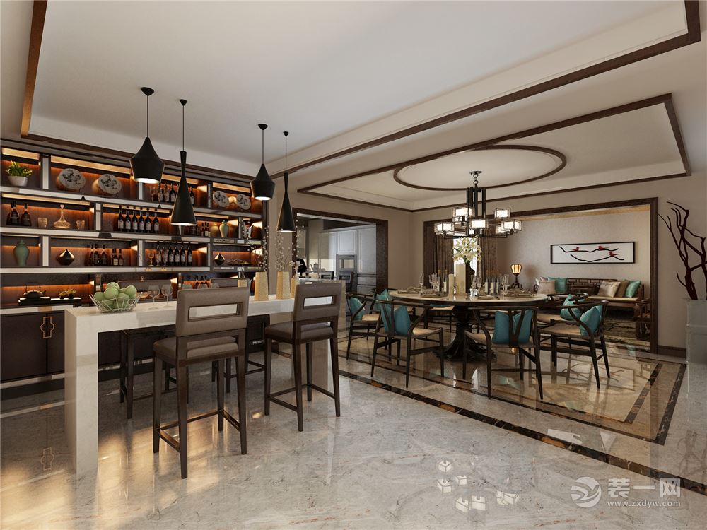 鄂尔多斯天誉国宝200平米现代风格四居室客餐厅