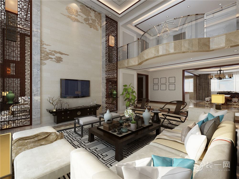 鄂尔多斯天誉国宝200平米现代风格四居室客厅