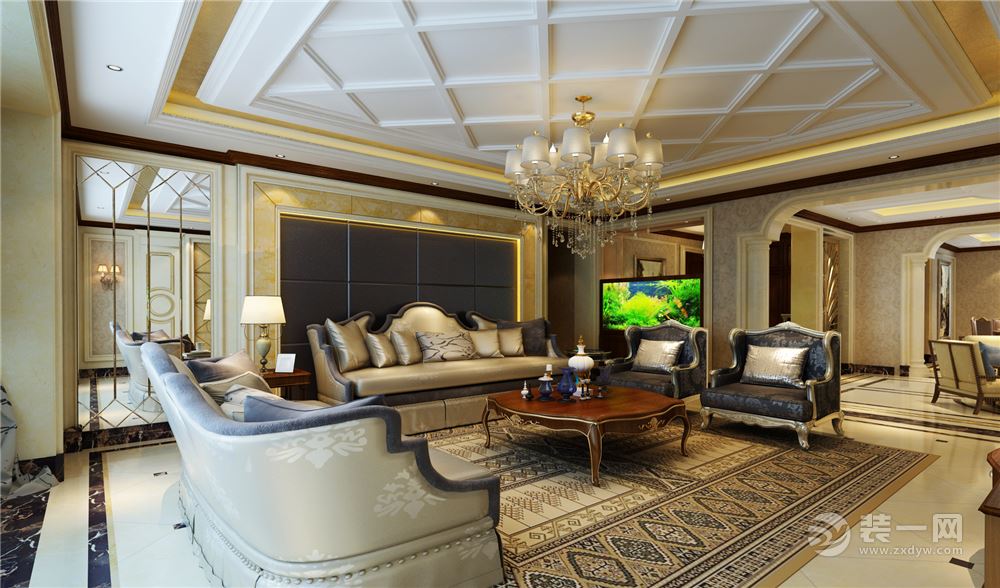 鄂尔多斯龙湾188平米中式风格三居室客厅