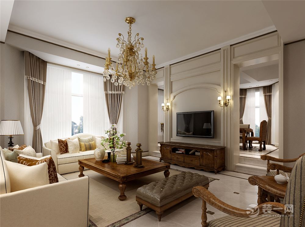 碧桂园   别墅 180平  造价30万 欧式风格客厅