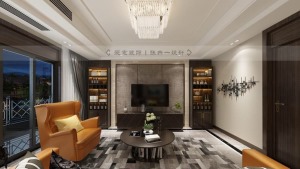 重庆爱宅装饰 蓝光林肯公园1142四居   客厅 现代港式风格装修效果图