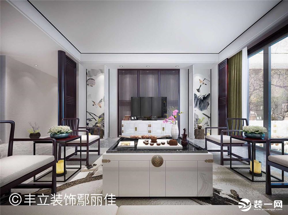 中海锦苑客厅中式风格装修效果图