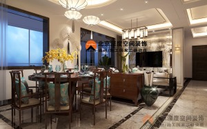 皇庭天麓湖150平三室新古典风格装修效果图餐厅