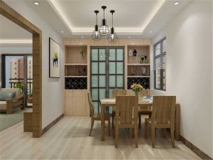 福盛家园100平三室新中式风格装修效果图餐厅