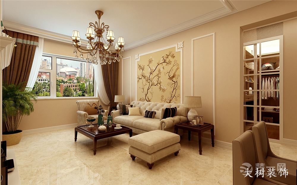 .瀚城国际特区180平新古典风格平层客厅