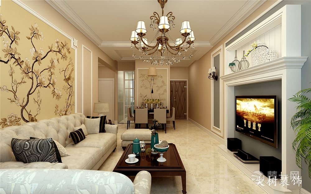 .瀚城国际特区180平新古典风格平层客厅
