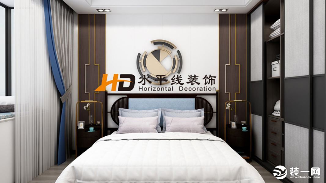 郑州水平线装饰-南航家属院三居室卧室效果图