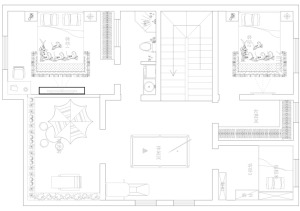 鄭州水平線裝飾-五洲華夏別墅歐式裝修-三樓平面布局圖