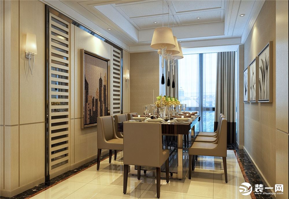 餐厅襄阳创大地装饰中豪小区120平三居室现代风格设计案例