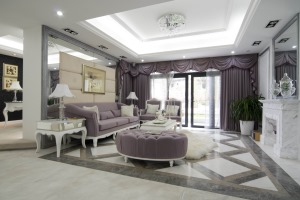 小石城紫竹苑简欧风格客厅设计案例