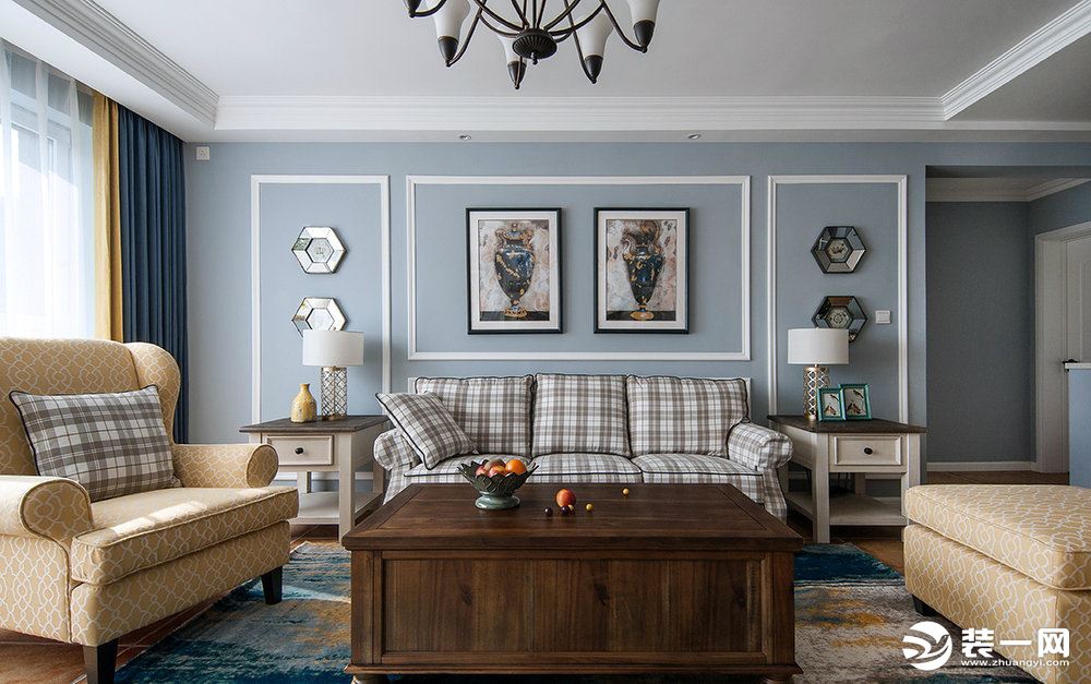 米兰天地装饰-美式风格3居室客厅实景图
