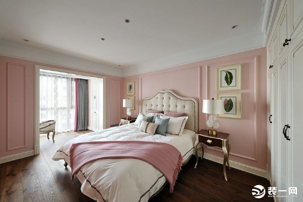 米兰天地装饰   现代美式风格温馨奢雅范卧室实景图