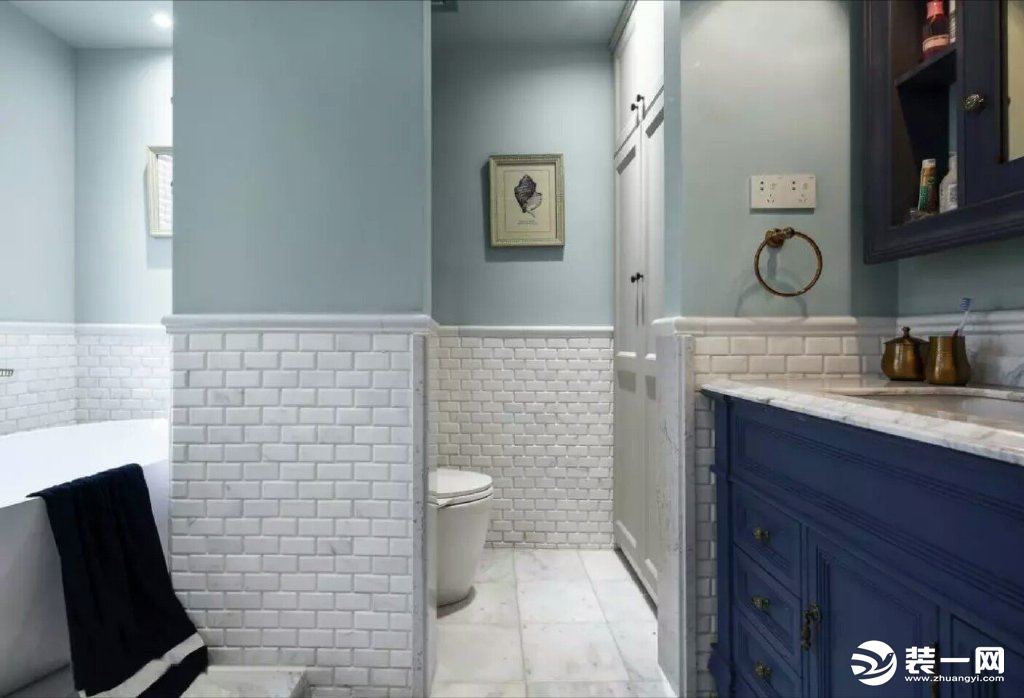 米兰天地装饰-现代美式风格浴室实景图
