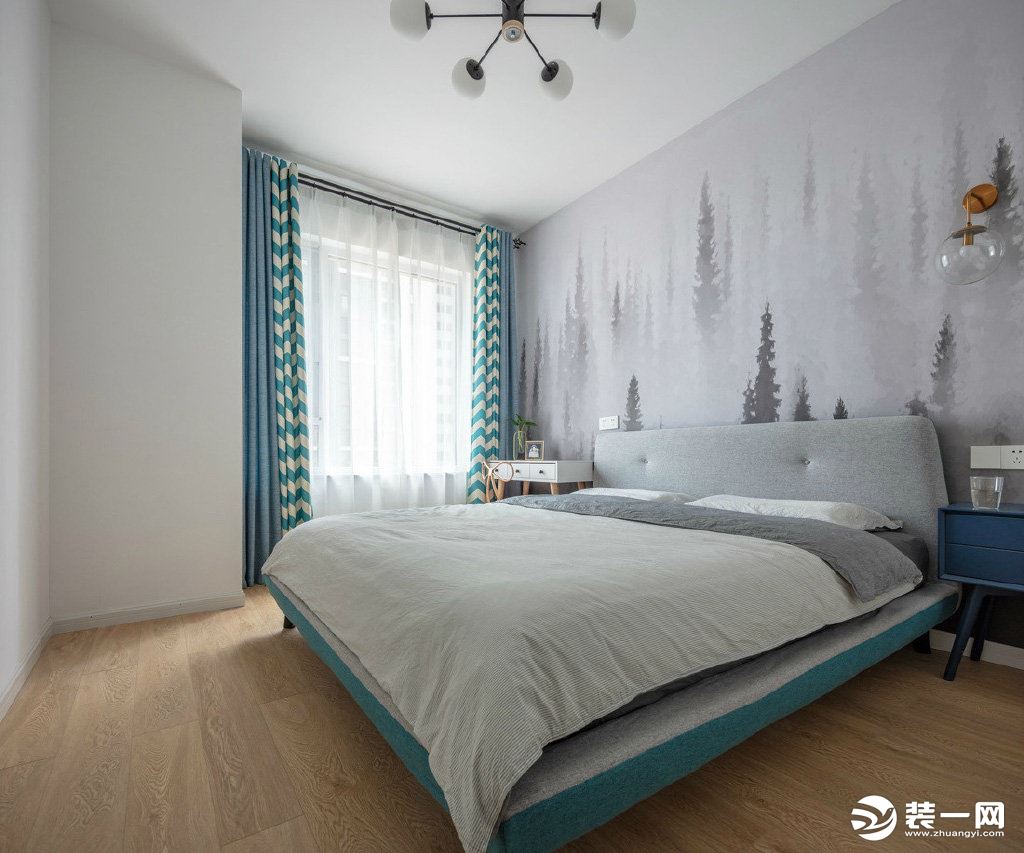 90㎡清新北欧风三居室，太喜欢沙发墙的设计了，时尚个性!