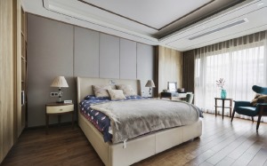 米兰天地装饰-现代简约轻奢风格4居室卧室实景图