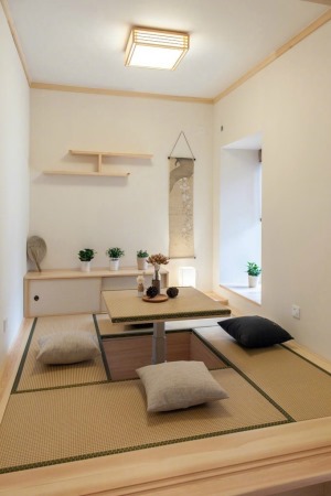 米兰天地装饰-简洁原木风格3居室客厅实景图